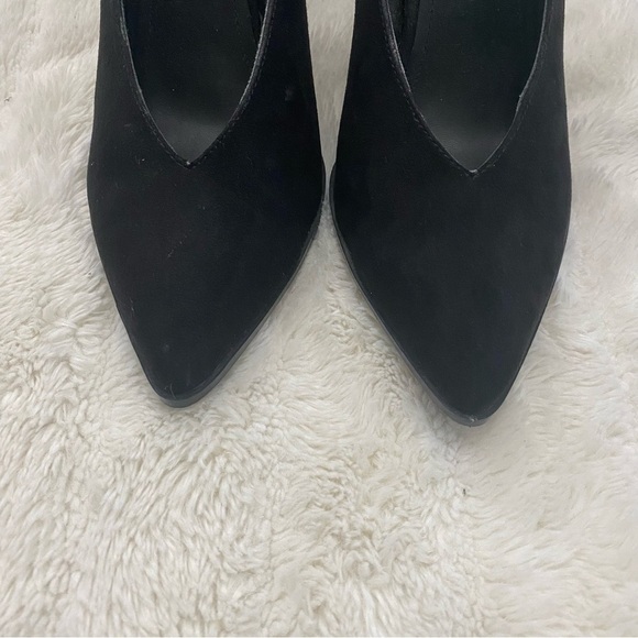 H&M Black Suede Pointed Toe Pumps Heels Size 7 - Picture 5 of 13